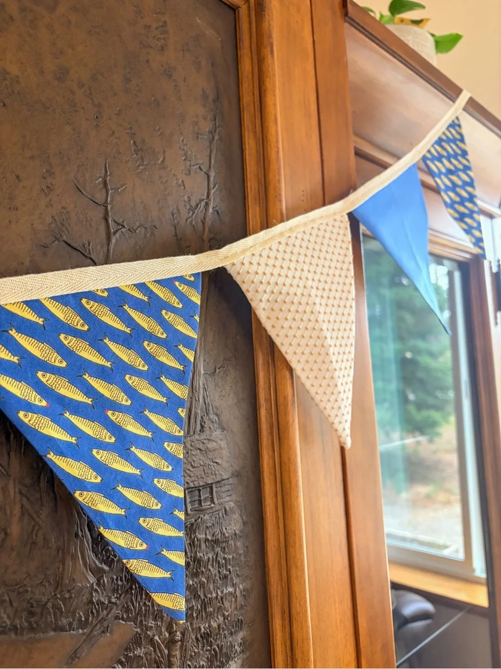 Blue & Cream Party Pennant Banner | Home Party Supplies